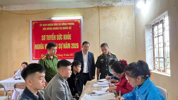 HỘI ĐỒNG NGHĨA VỤ QUÂN SỰ XÃ HỒNG PHONG TỔ CHỨC KHÁM SƠ TUYỂN SỨC KHOẺ NGHĨA VỤ QUÂN SỰ NĂM 2026