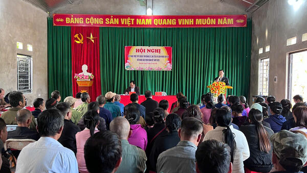 UBND XÃ HỒNG PHONG TỔ CHỨC HỘI NGHỊ ĐỐI THOẠI TRỰC TIẾP VỚI NHÂN DÂN THÔN ĐOÀN KẾT NĂM 2025