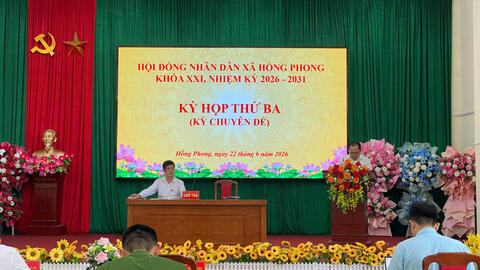 XÃ HỒNG PHONG TỔ CHỨC THÀNH CÔNG KỲ HỌP THỨ BA (KỲ HỌP CHUYÊN ĐỀ) HĐND XÃ KHÓA XXI
