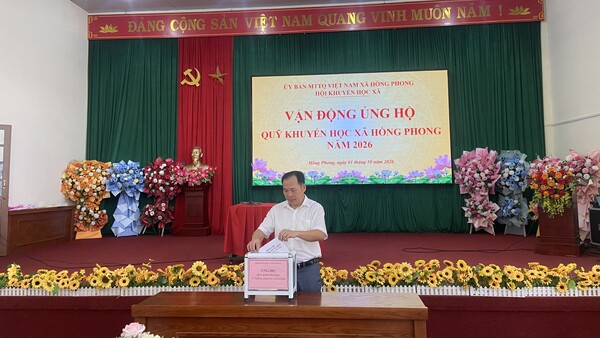 XÃ HỒNG PHONG: DỰ CHƯƠNG TRÌNH PHÁT ĐỘNG TUẦN LỄ HƯỞNG ỨNG HỌC TẬP SUỐT ĐỜI VÀ THÁNG KHUYẾN HỌC NĂM 2026