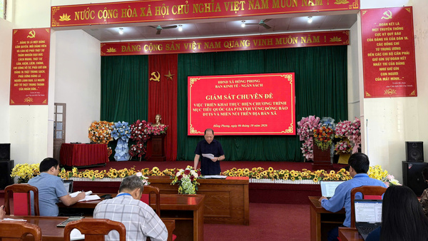 XÃ HỒNG PHONG: BAN KINH TẾ - NGÂN SÁCH HĐND XÃ GIÁM SÁT CHUYÊN ĐỀ VỀ THỰC HIỆN CHƯƠNG TRÌNH MTQG PHÁT TRIỂN KINH TẾ - XÃ HỘI VÙNG ĐỒNG BÀO DÂN TỘC THIỂU SỐ VÀ MIỀN NÚI
