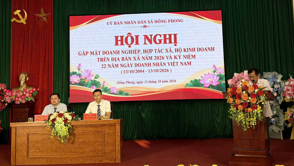 XÃ HỒNG PHONG: GẶP MẶT DOANH NGHIỆP, HỢP TÁC XÃ, HỘ KINH DOANH NĂM 2026 VÀ KỶ NIỆM 22 NĂM NGÀY DOANH NHÂN VIỆT NAM